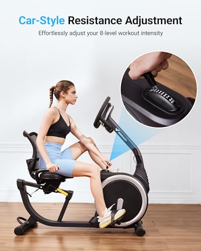 MERACH Recumbent Exercise Bike, High-end Magnetic Stationary Bike with Smart