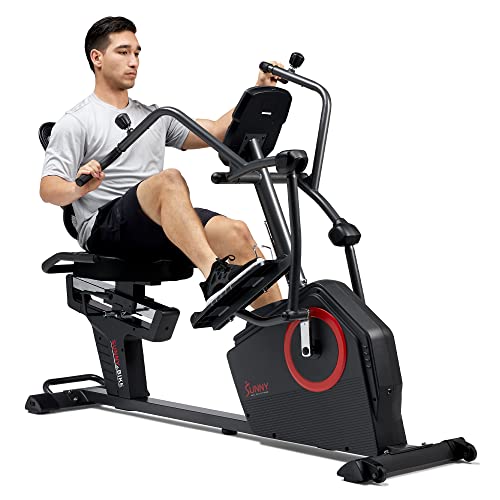 Sunny Health & Fitness Electromagnetic Recumbent Cross Trainer Exercise