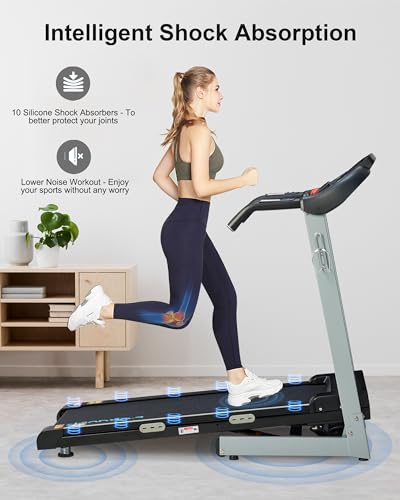 Treadmill with Auto Incline - 300 lb Capacity, 3.0HP Folding Electric Treadmill