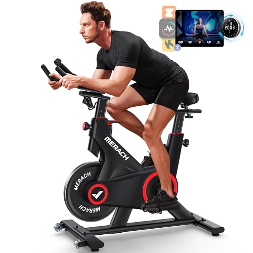 MERACH Indoor Cycling Bike, Exercise Bike for Home with Magnetic/Auto