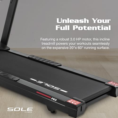 SOLE Fitness F63, F65, F80, F85, TT8 Treadmill with Incline, Bluetooth,