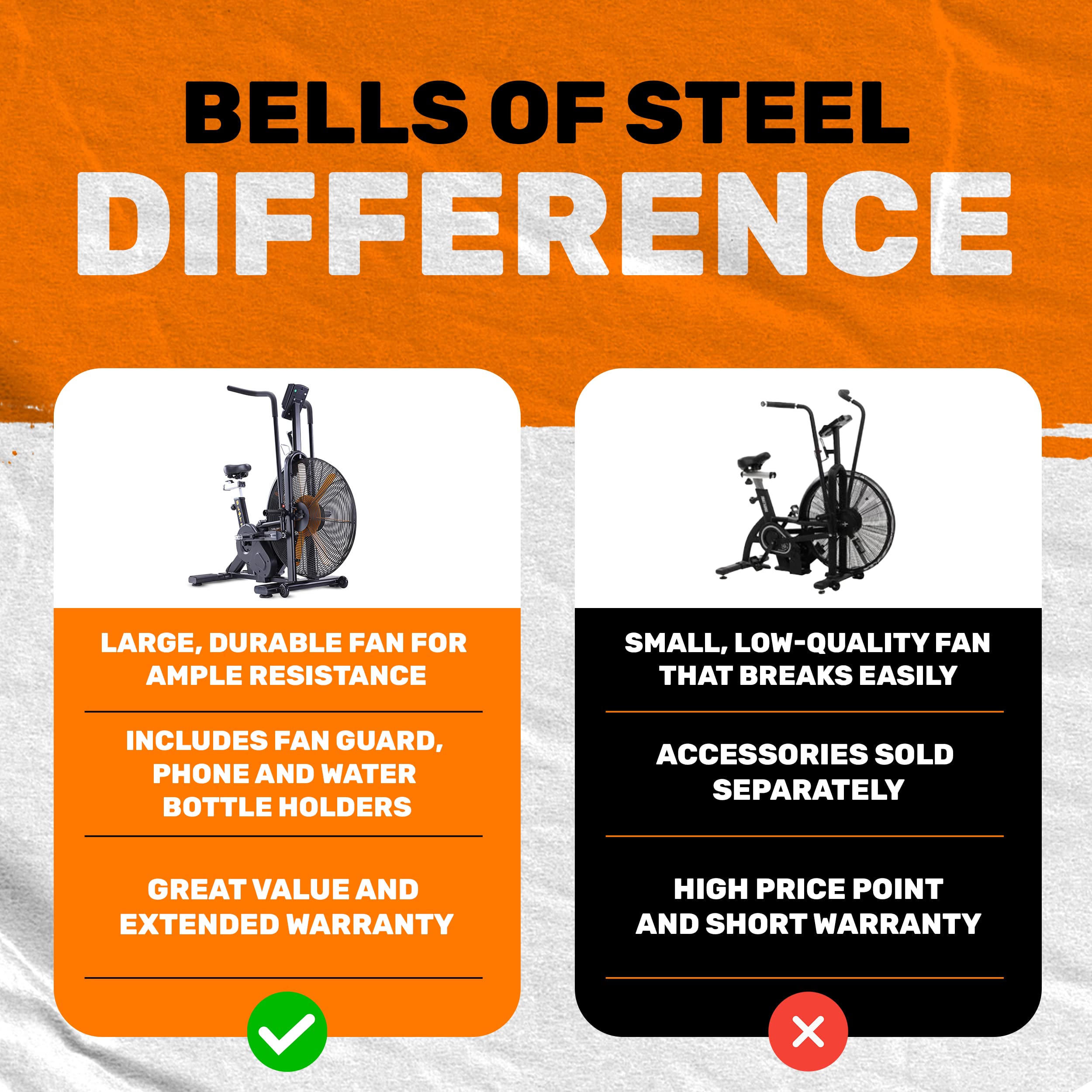 Bells of Steel Blitz Air Bike - Belt Driven, 25" Fan